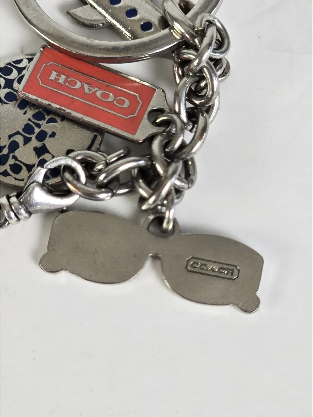 COACH Vintage World Traveler Purse Charm Key Fob Keychain Rare Y2K